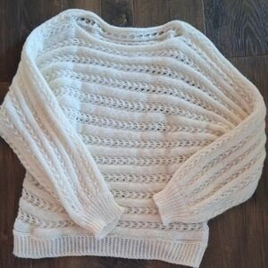 NWOT SHEIN Curve Women's Cream Knit Long Sleeve Sweater in 1XL
